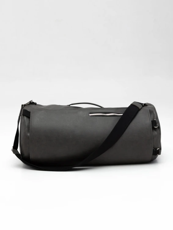 Кожаная сумка-рюкзак темно-серая