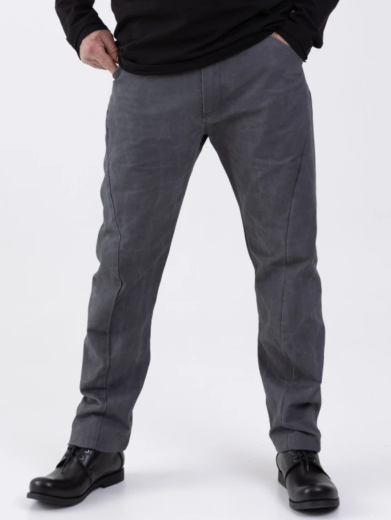 Брюки прямые хлопковые серые