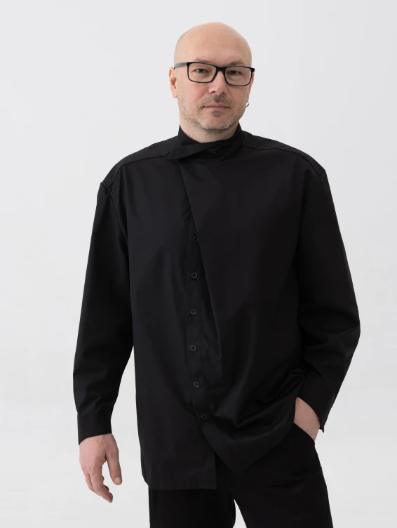 Рубашка оверсайз хлопковая черная