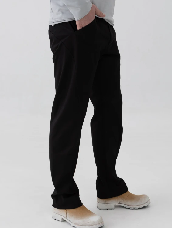 Брюки прямые хлопковые чёрные